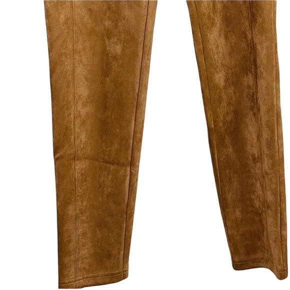 ZAC & RACHEL PETITE HIGH RISE PANTS FAUX-SUEDE WOMENS SLIM TAN COLOR SIZE PLARGE - Picture 14 of 16